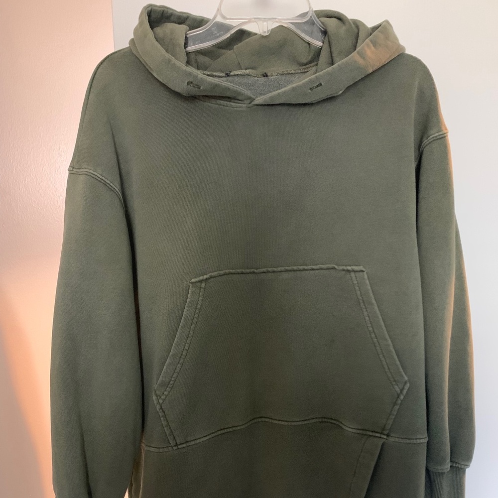 Olive green sweatshirt dress